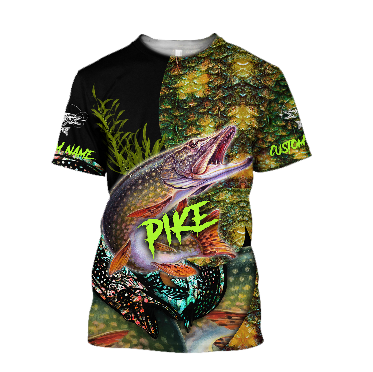 Custom name Northern Pike Fishing on skin 3D Design print shirts