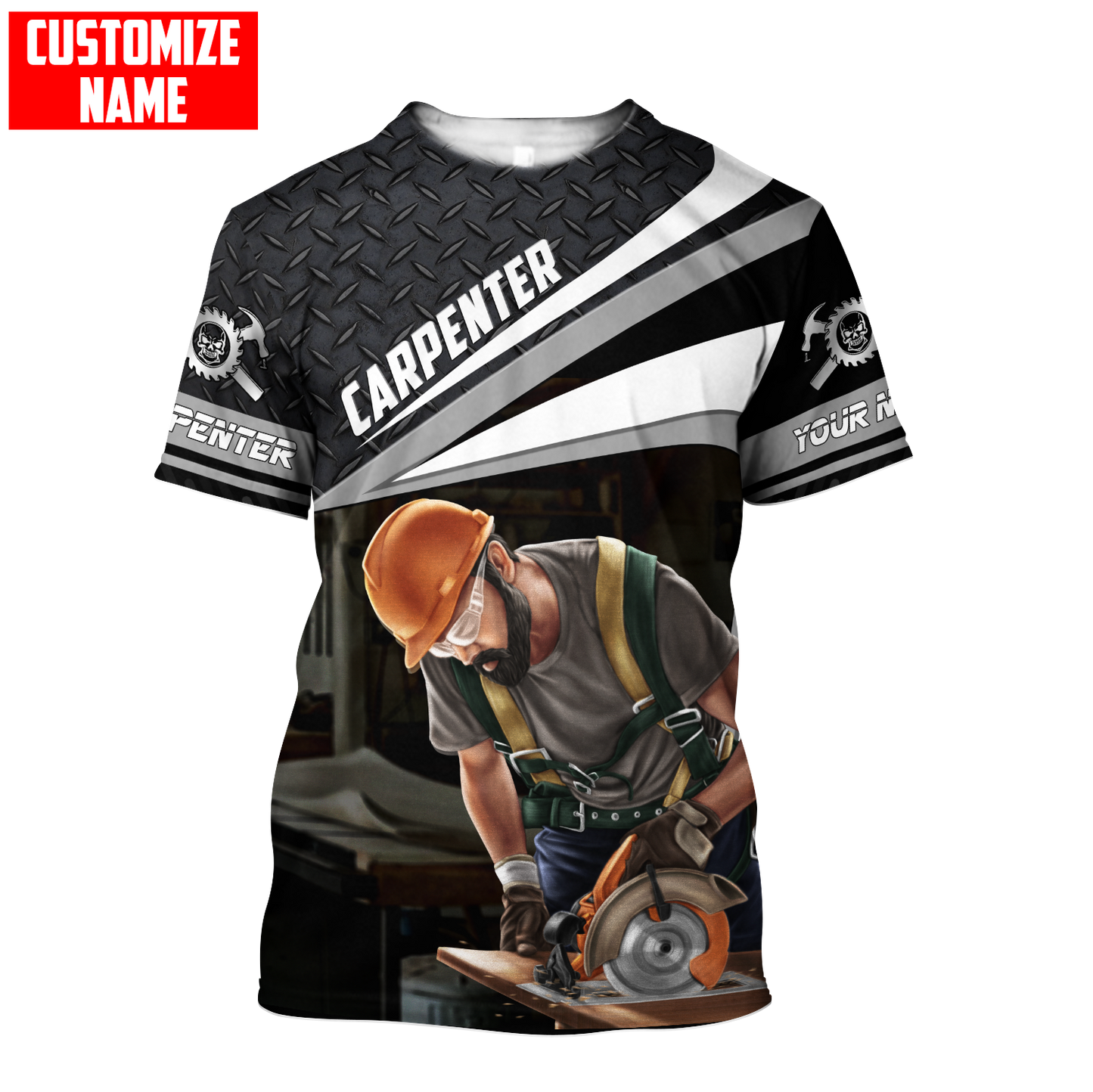 Personalized Name Carpenter 3D All Over Printed Unisex Shirts Metal Pattern Ver5