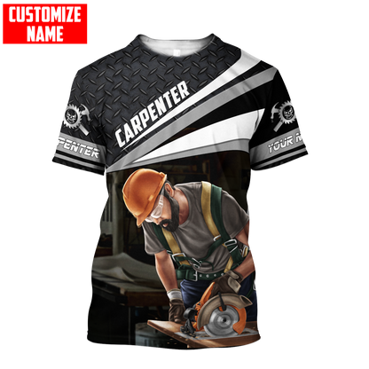 Personalized Name Carpenter 3D All Over Printed Unisex Shirts Metal Pattern Ver5