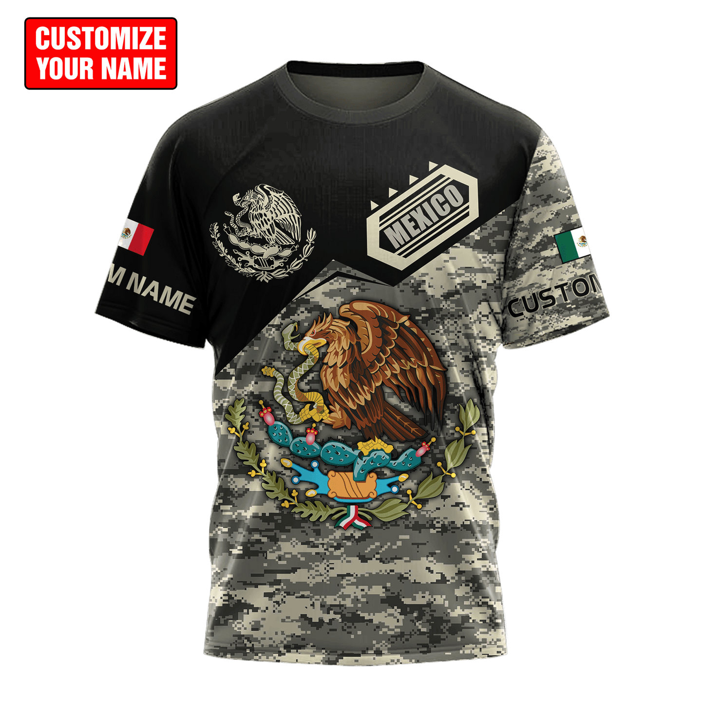 Personalized Name Mexico Combo T-shirt and Short 3D All Over Printed