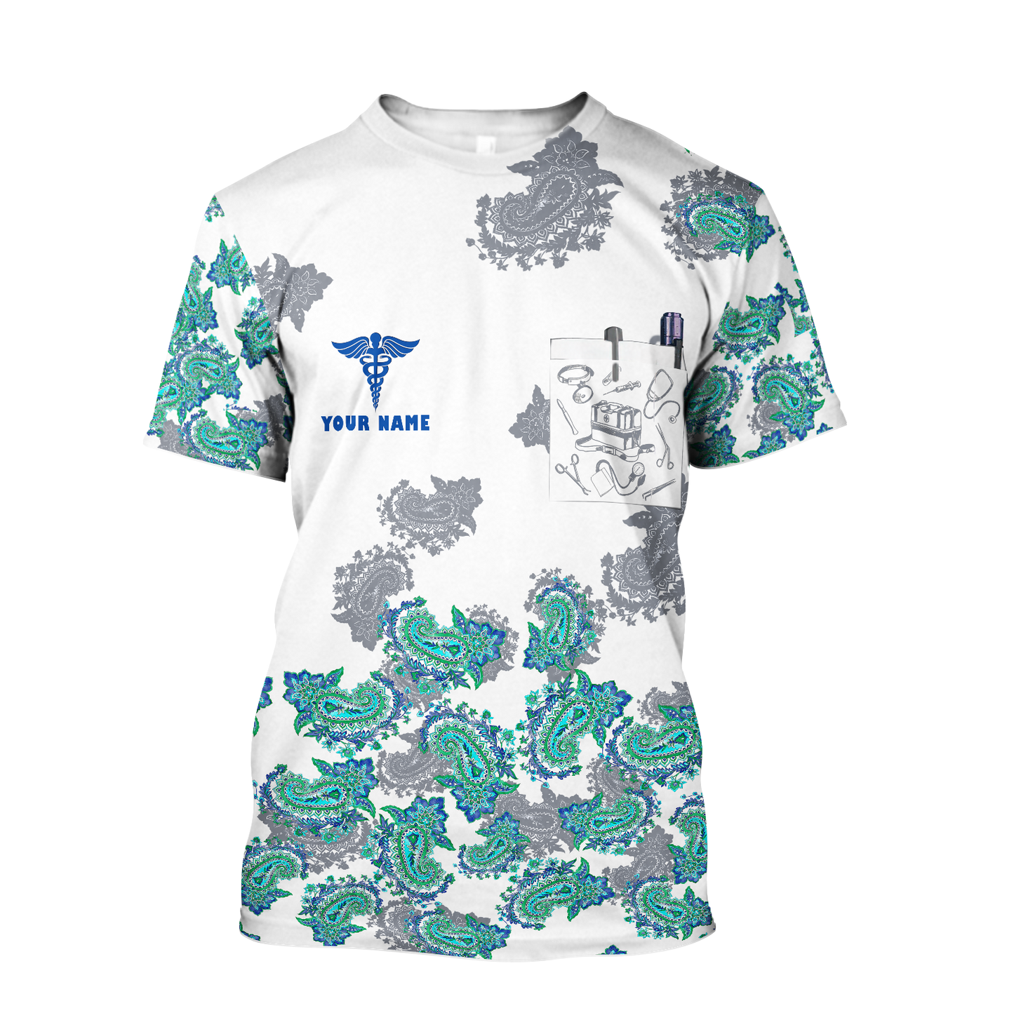 Premium Nurse Personalized Name 3D All Over Printed Unisex Shirts