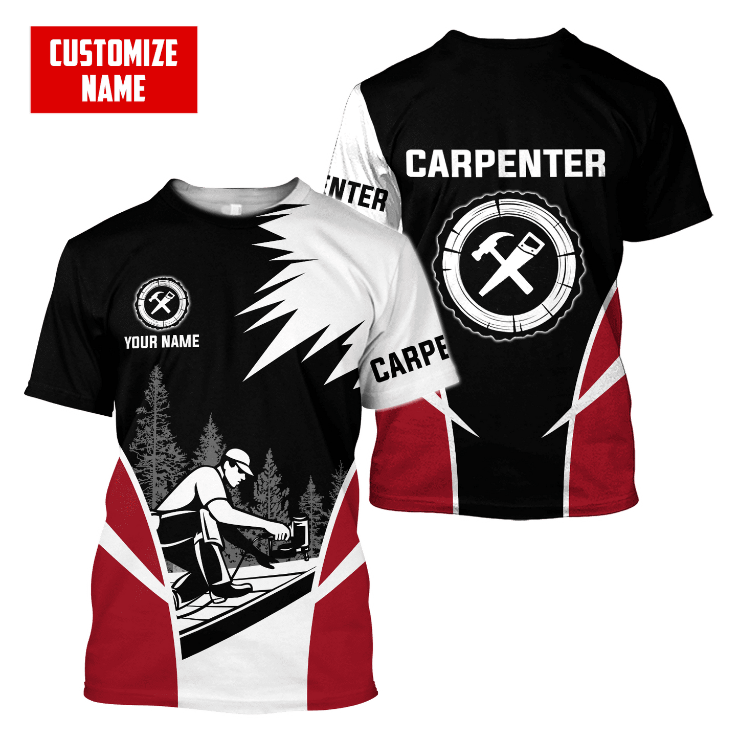 Personalized Name Carpenter 3D All Over Printed Unisex Shirts Carpenter Pride