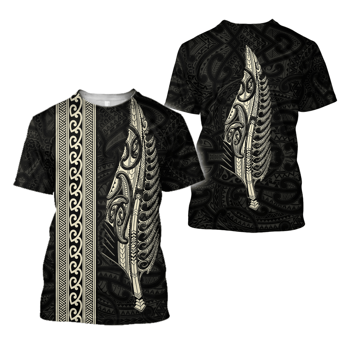 Maori Silver Fern Gold 3D Printed Unisex Shirts