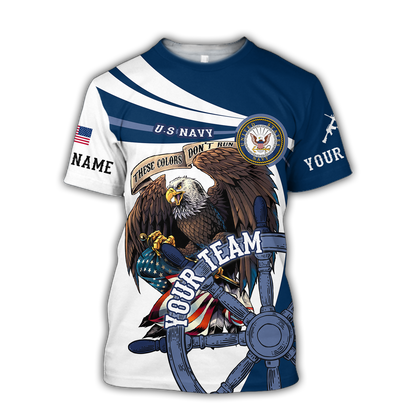 Custom name US Navy Veteran Team Boat 3d printed shirts Proud Military