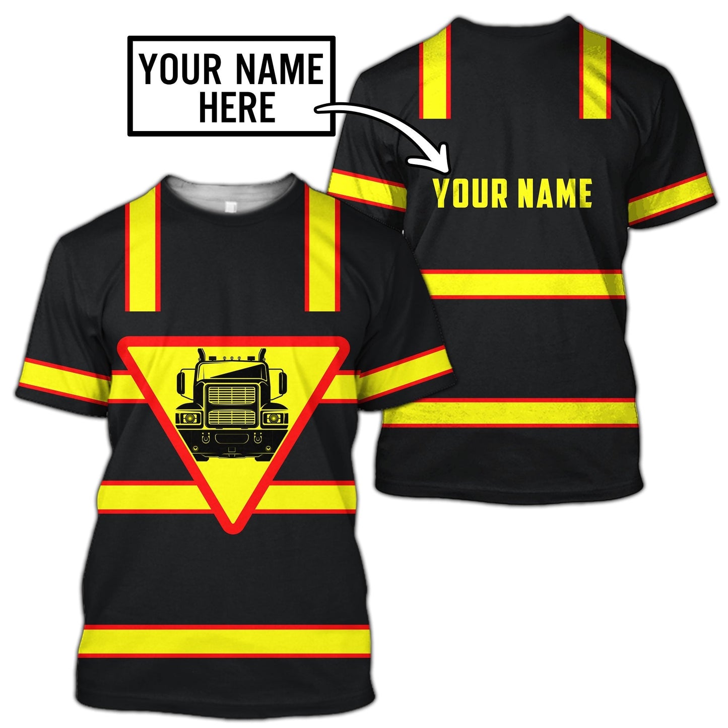 Premium Trucker Personalized Name 3D All Over Printed Unisex Shirts