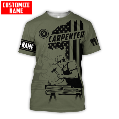 Personalized Name Carpenter 3D All Over Printed Unisex Shirts American Carpenter Ver 3