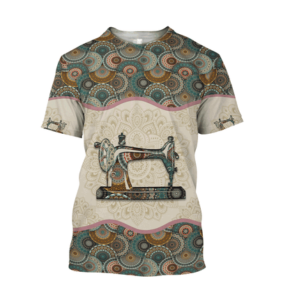 Sewing machine 3D All Over Printed Shirts For Men and Women