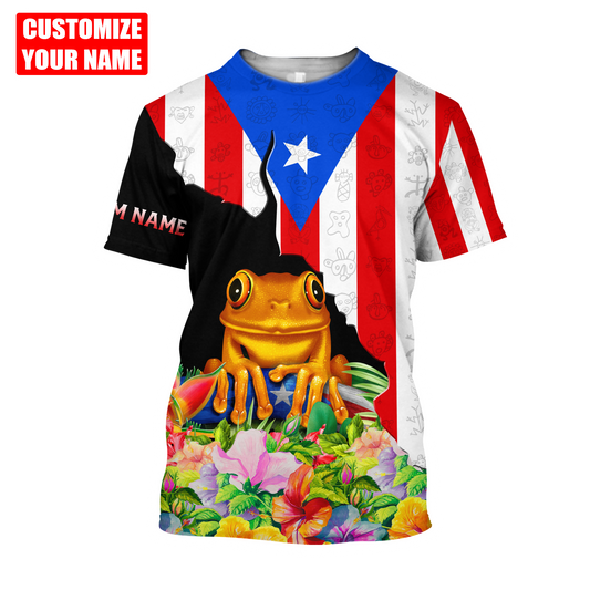 Customize Name Puerto Rico 3D All Over Printed Unisex Shirts
