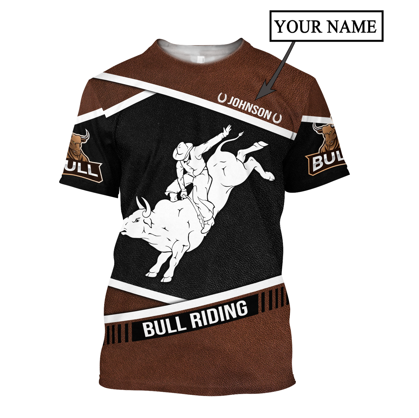 Customize Name Bull Riding 3D All Over Printed Unisex Shirts Love Bull