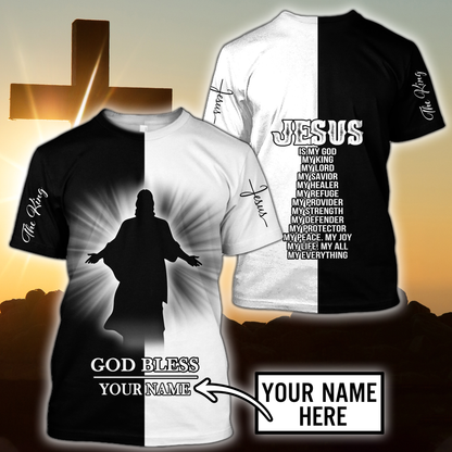 Premium Christian Jesus Personalized Name 3D All Over Printed Unisex Shirts - Amaze Style™-Apparel