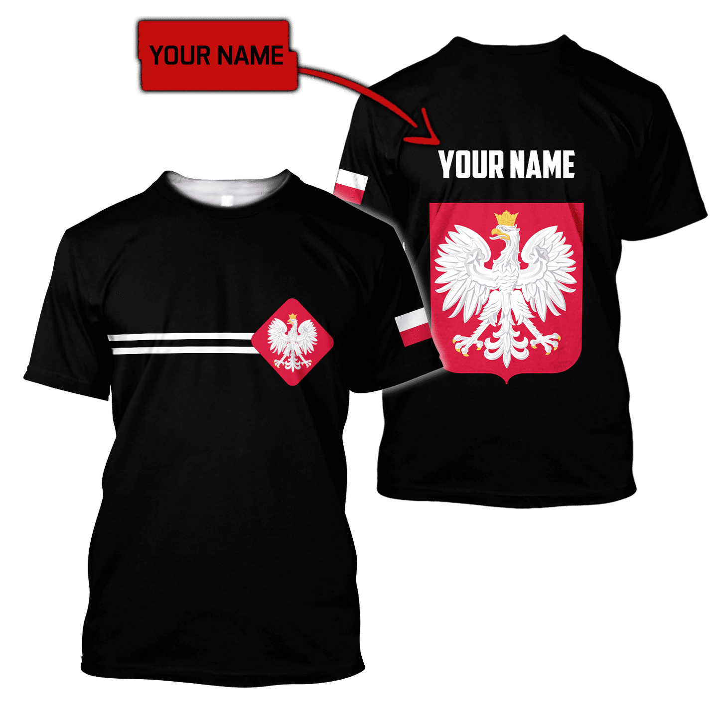 Personalized Polska 3D All Over Printed Unisex Hoodie