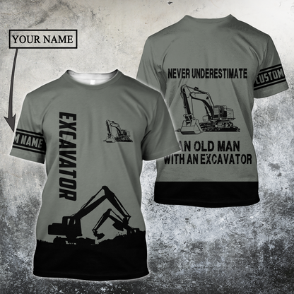 Personalized Excavator 3D All Over Printed Unisex Shirts For Men And Women