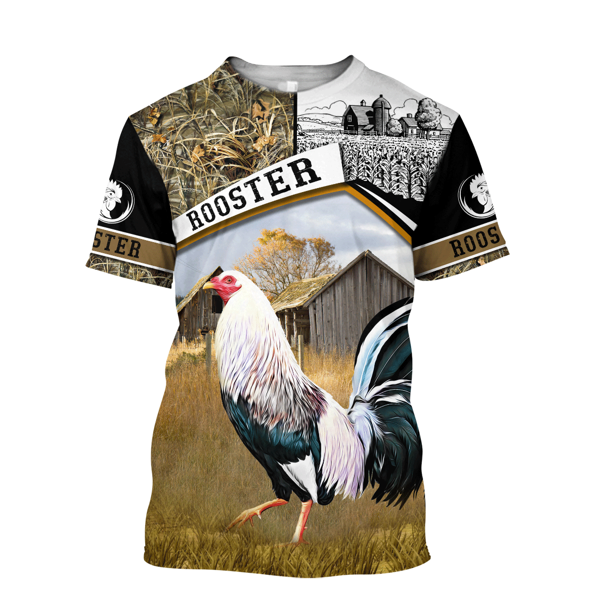 Rooster 3D All Over Printed Unisex Deluxe Hoodie ML