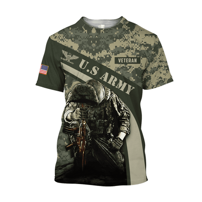 US Army Veteran 3D All Over Printed Shirts