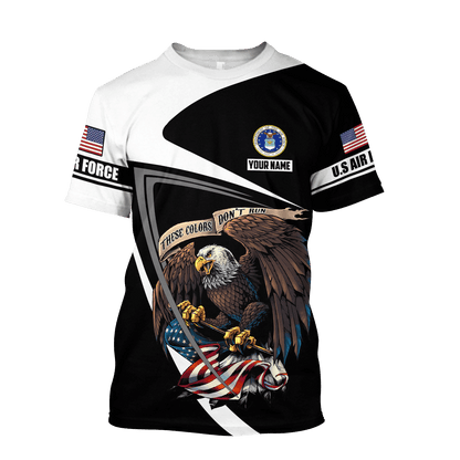 Custom name US Air Force Veteran 3D printed shirts Proud Military