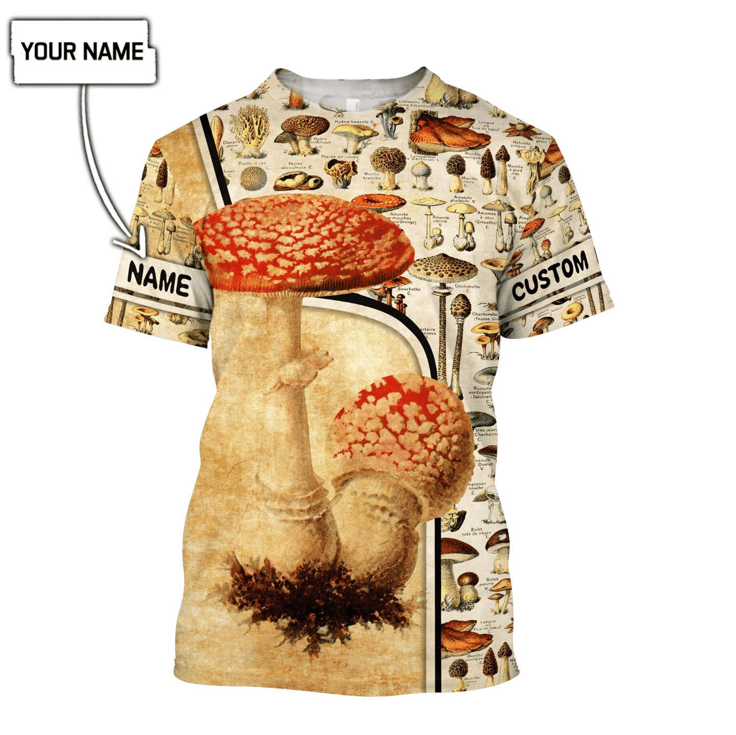 Customize Name Mushroom Hippie 3D All Over Printed Unisex Shirts