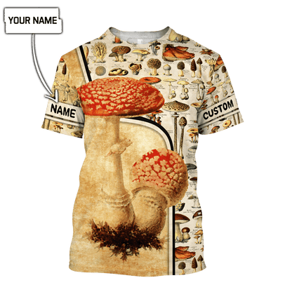 Customize Name Mushroom Hippie 3D All Over Printed Unisex Shirts