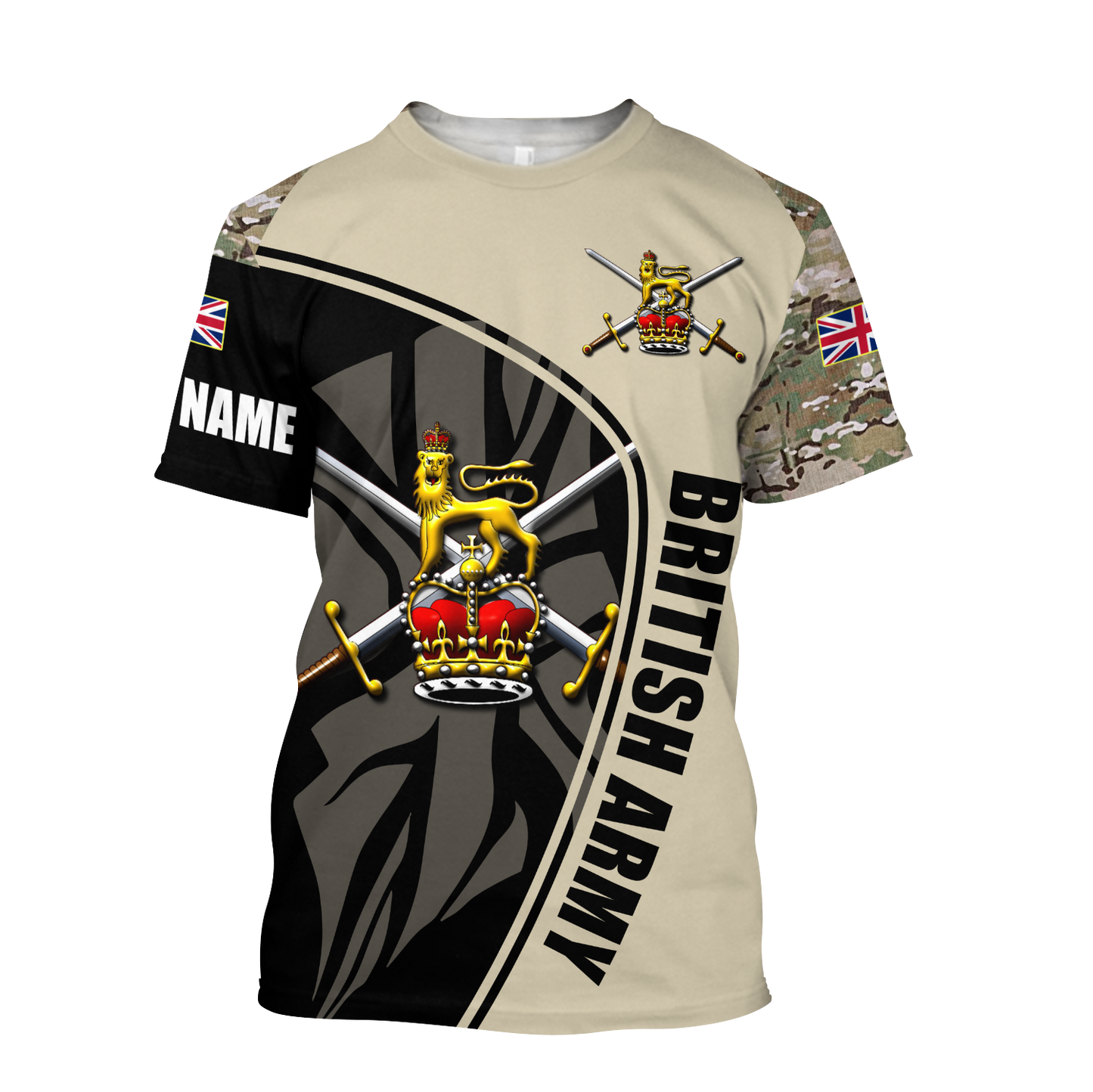 Custom name British Army UK Veteran 3D print shirts