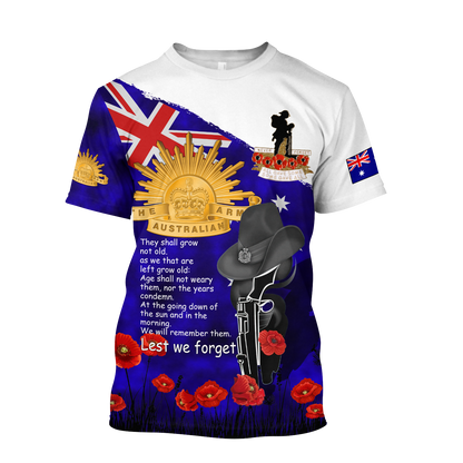 Premium Anzac Day Lest We Forget 3D All Over Printed PL