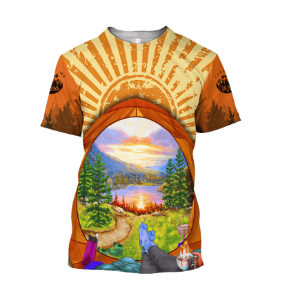 Camping 3D All Over Printed Unisex Shirts Tent View