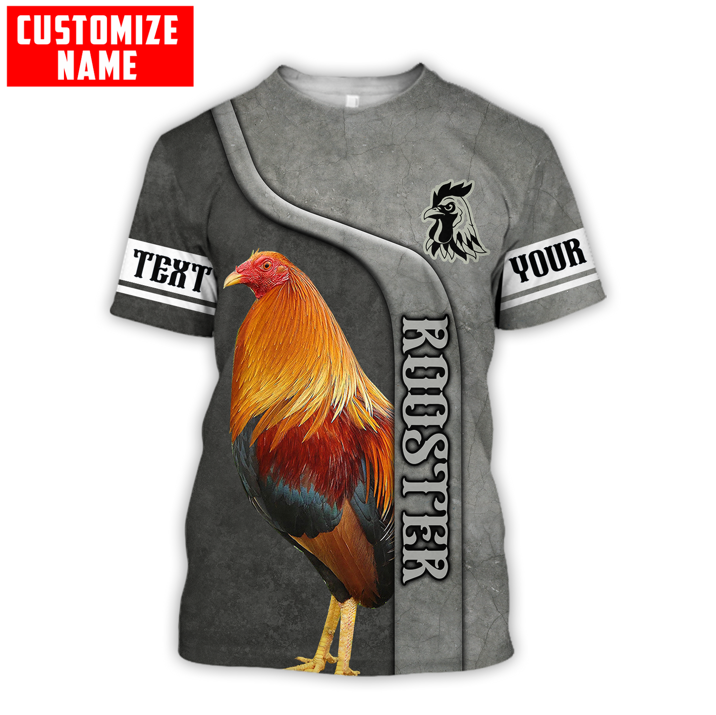 Personalized Rooster Gray Combo T Shirt Board Short