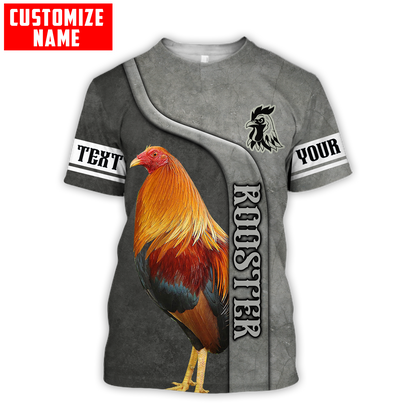 Personalized Rooster Gray Combo T Shirt Board Short