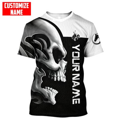 Personalized Name Rodeo Skull 3D All Over Printed Unisex Shirts Bronc Riding