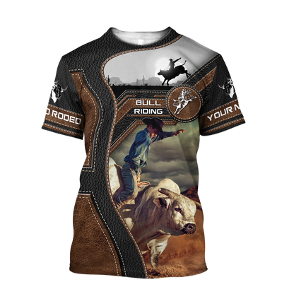 Personalized Name Bull Riding 3D All Over Printed Unisex Shirts Cowboy Ver 2