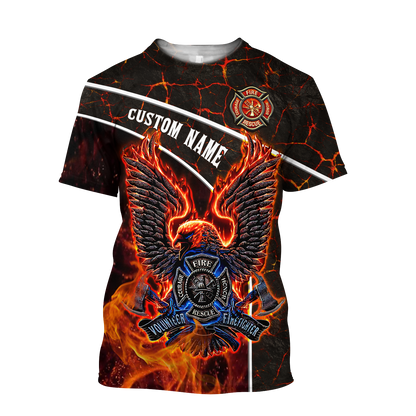 Customize Name Firefighter 3D All Over Printed Unisex Shirts
