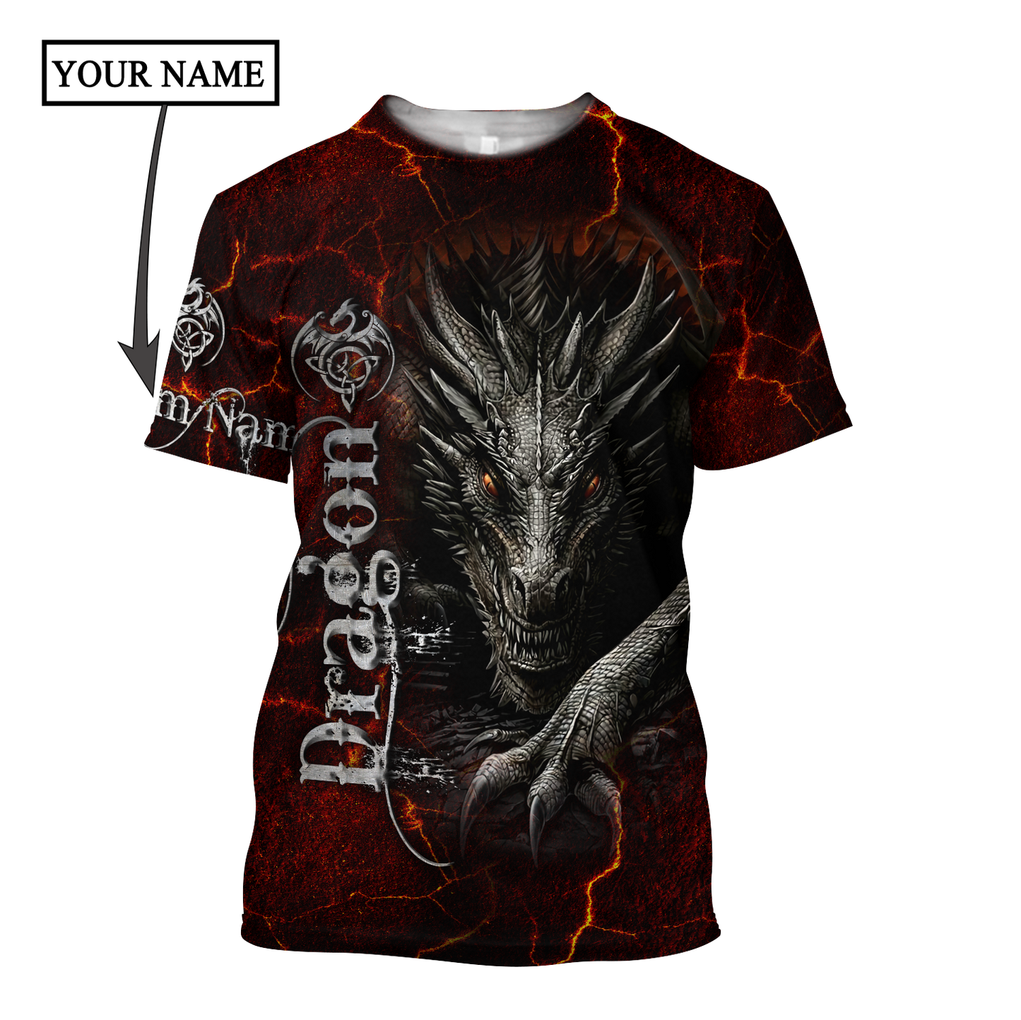 Dragon Red 3D Hoodie Shirt For Men And Women Custom Name