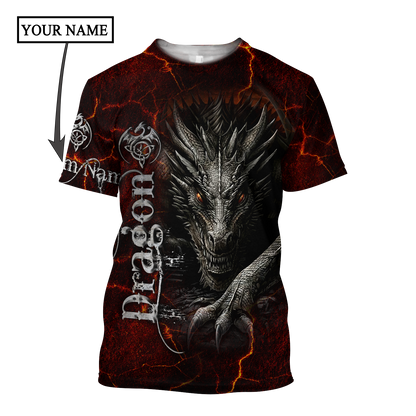 Dragon Red 3D Hoodie Shirt For Men And Women Custom Name