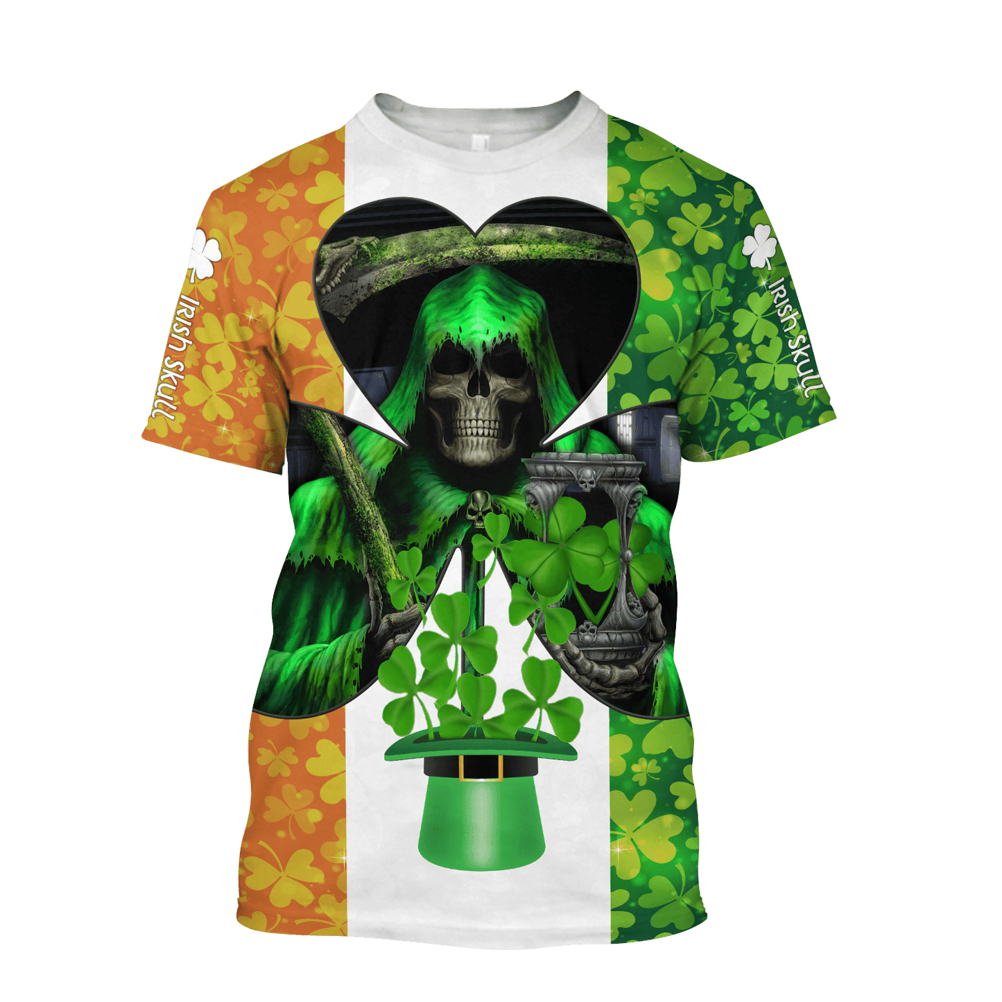 Happy St Patrick's Day Irish Skull 3D All Over Printed Unisex