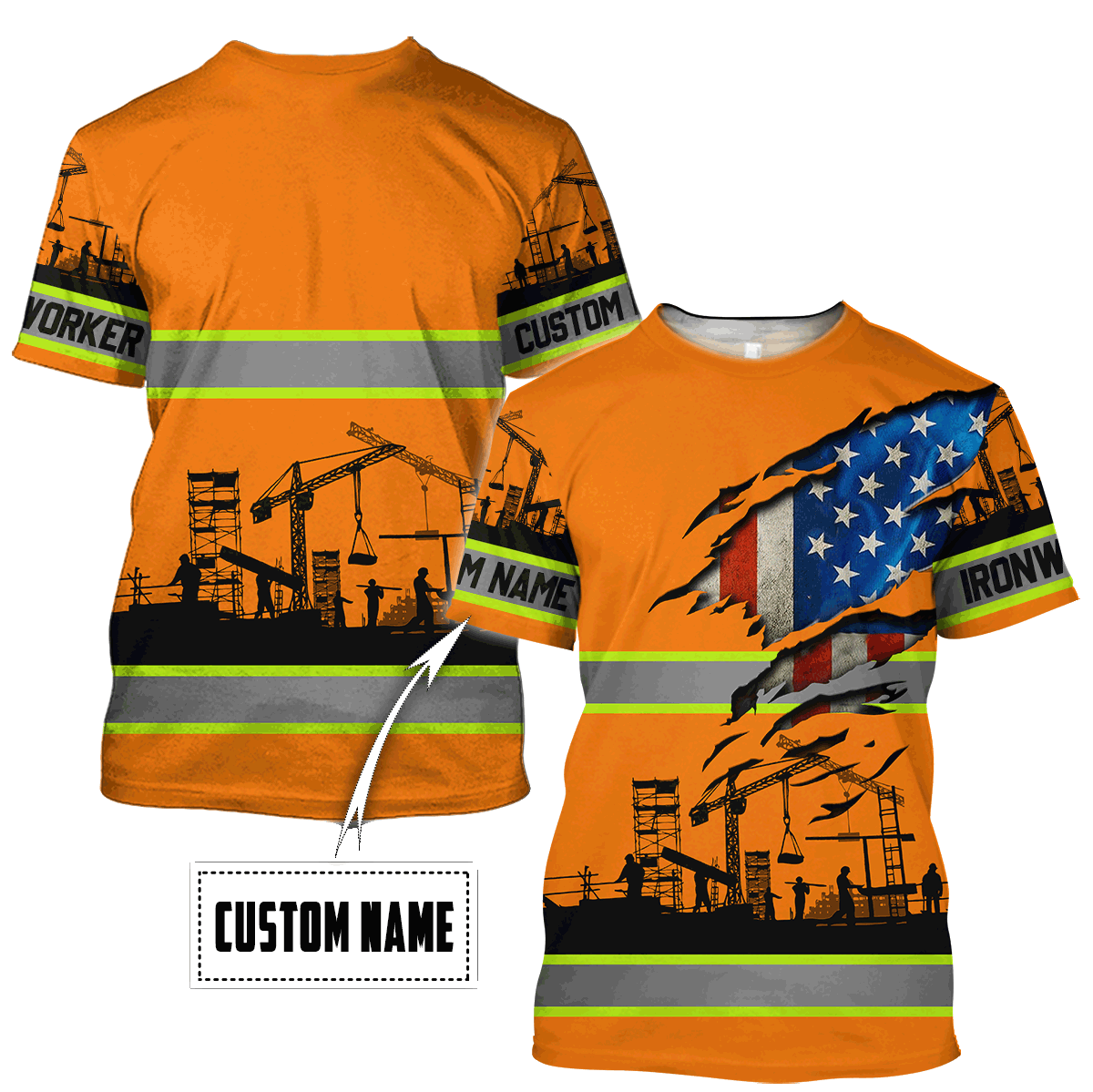 Personalized Ironworker 3D All Over Printed Unisex Shirts TN