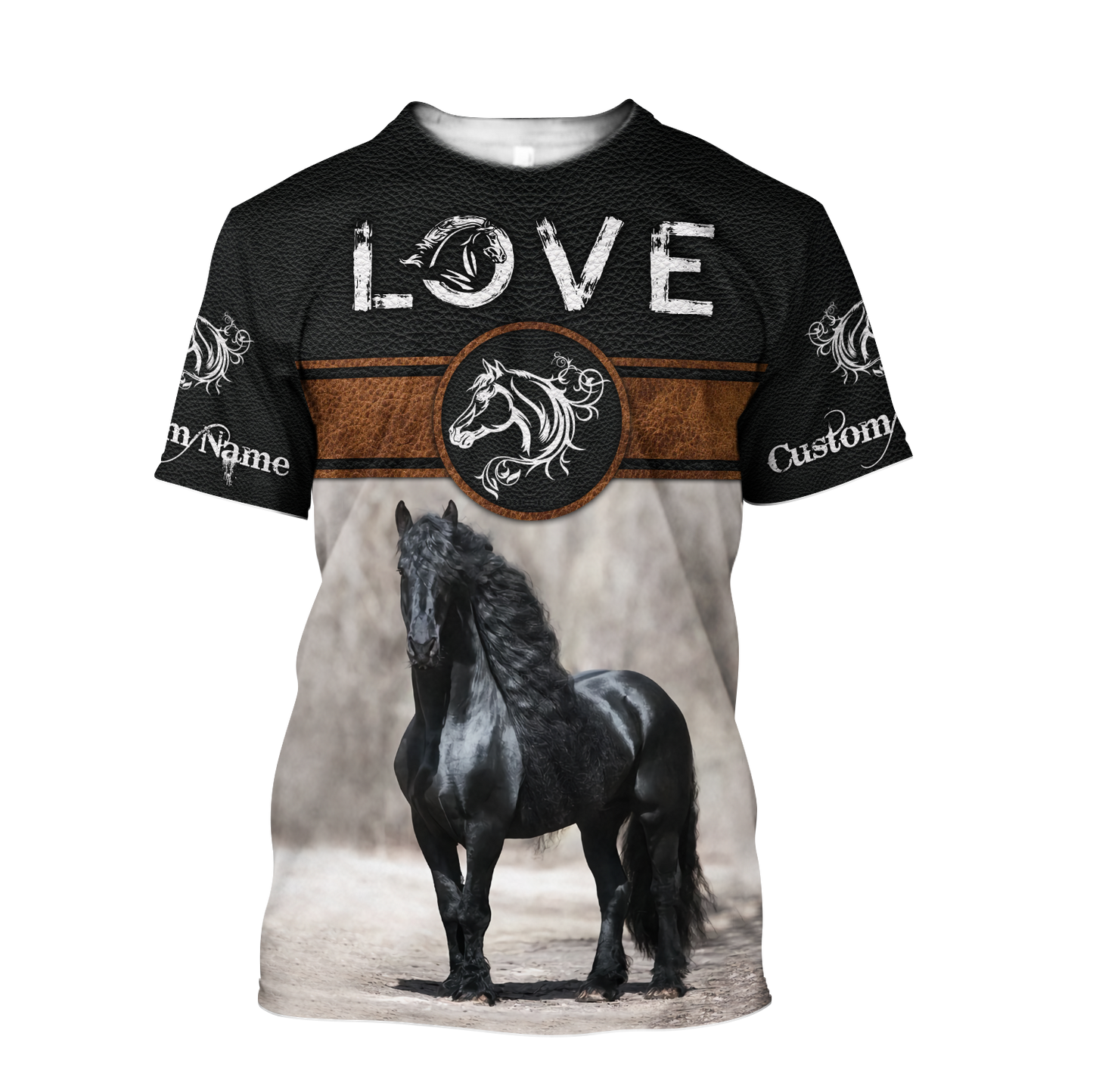 Personalized Name Friesian Horse Lovers 3D All Over Printed Unisex Shirts