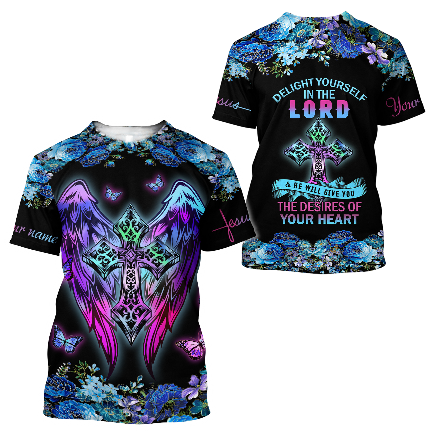 Delight Yourself In The Lord - Jesus Persionalized 3D All Over Printed Shirts