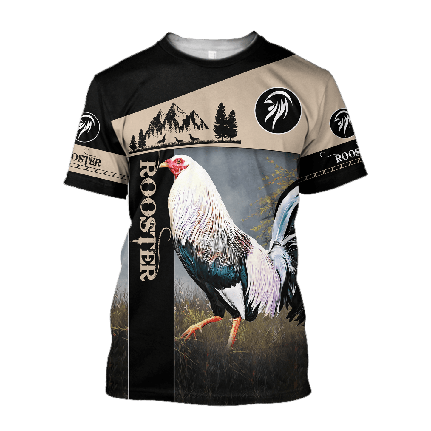 Premium White Rooster Farmer 3D All Over Printed Unisex Shirts