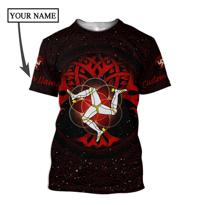 Custom name Celtic culture Triskelion Triple Red pattern 3D print shirts