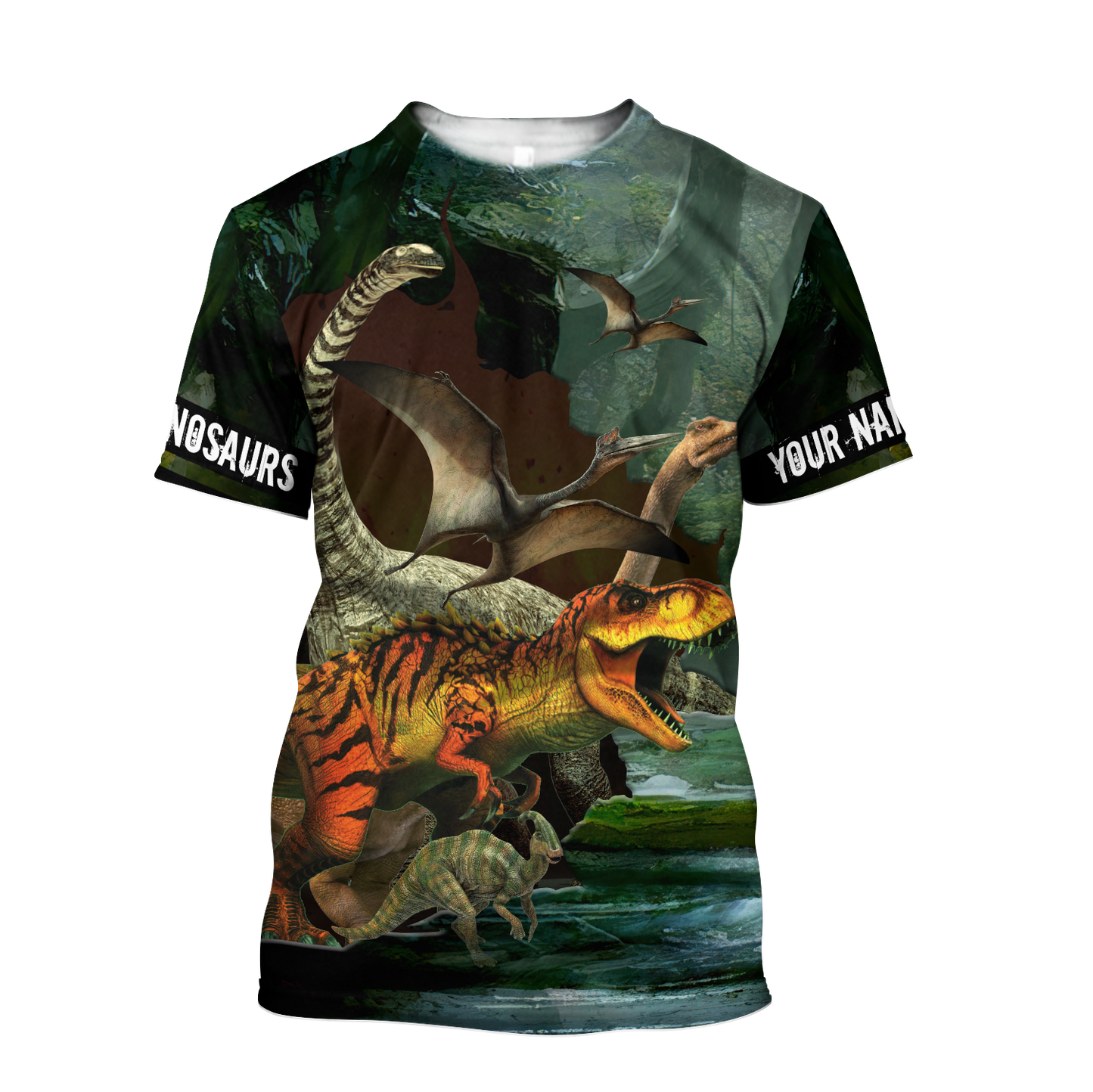 Customize Name Dinosaur 3D All Over Printed Unisex Shirts Dinosaur Species