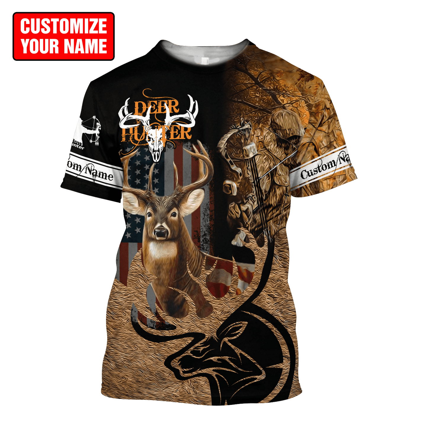 Deer Hunting Personalized Name 3D All Over Printed Shirts