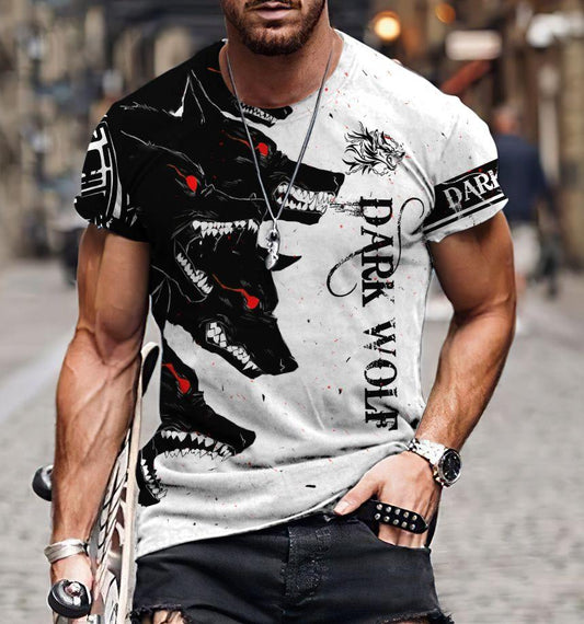 Dark Wolf 3D Over Printed Hoodie for Men and Women-ML