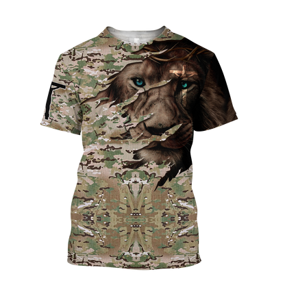 Lion Camo 3D All Over Printed Unisex Shirts