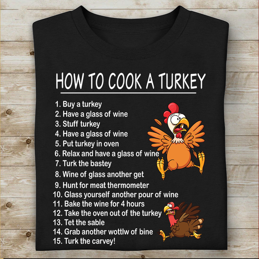 How to Cook A Turkey Thanksgiving Chef Funny Present Xmas Gift