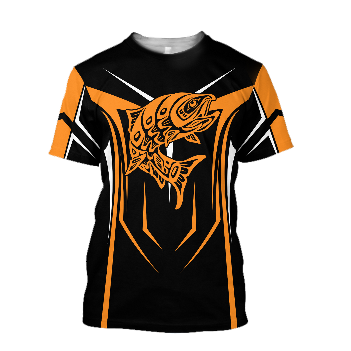 Fishing maori stainless steel fishing hook orange 3d print shirts