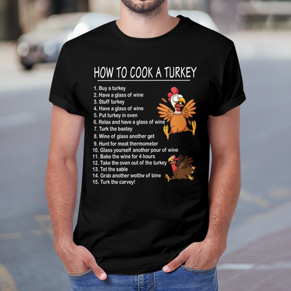 How to Cook A Turkey Thanksgiving Chef Funny Present Xmas Gift