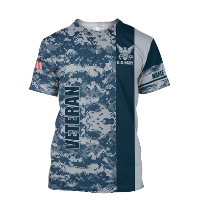 US Army Veteran Personalized name 3D All Over Printed Unisex Shirts