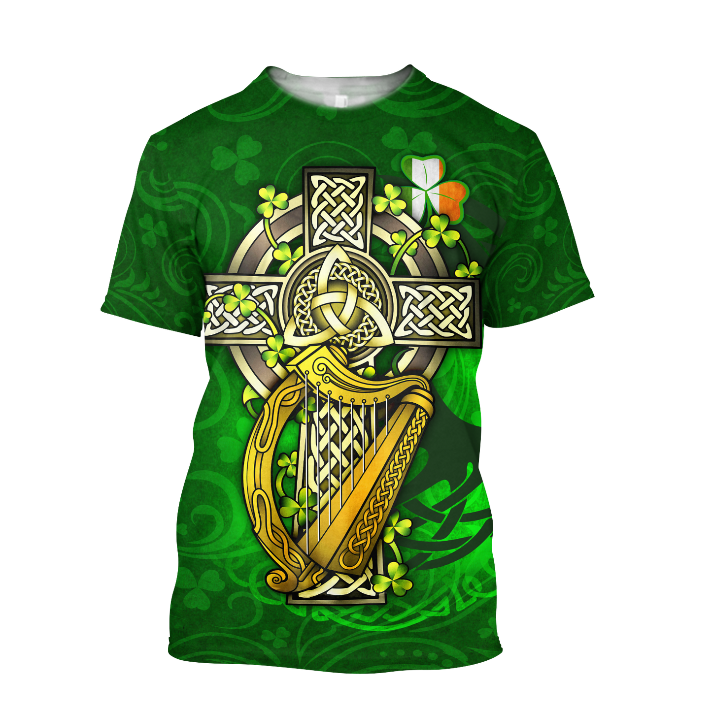 Irish Harp 3D All Over Printed Shirts For Men and Women