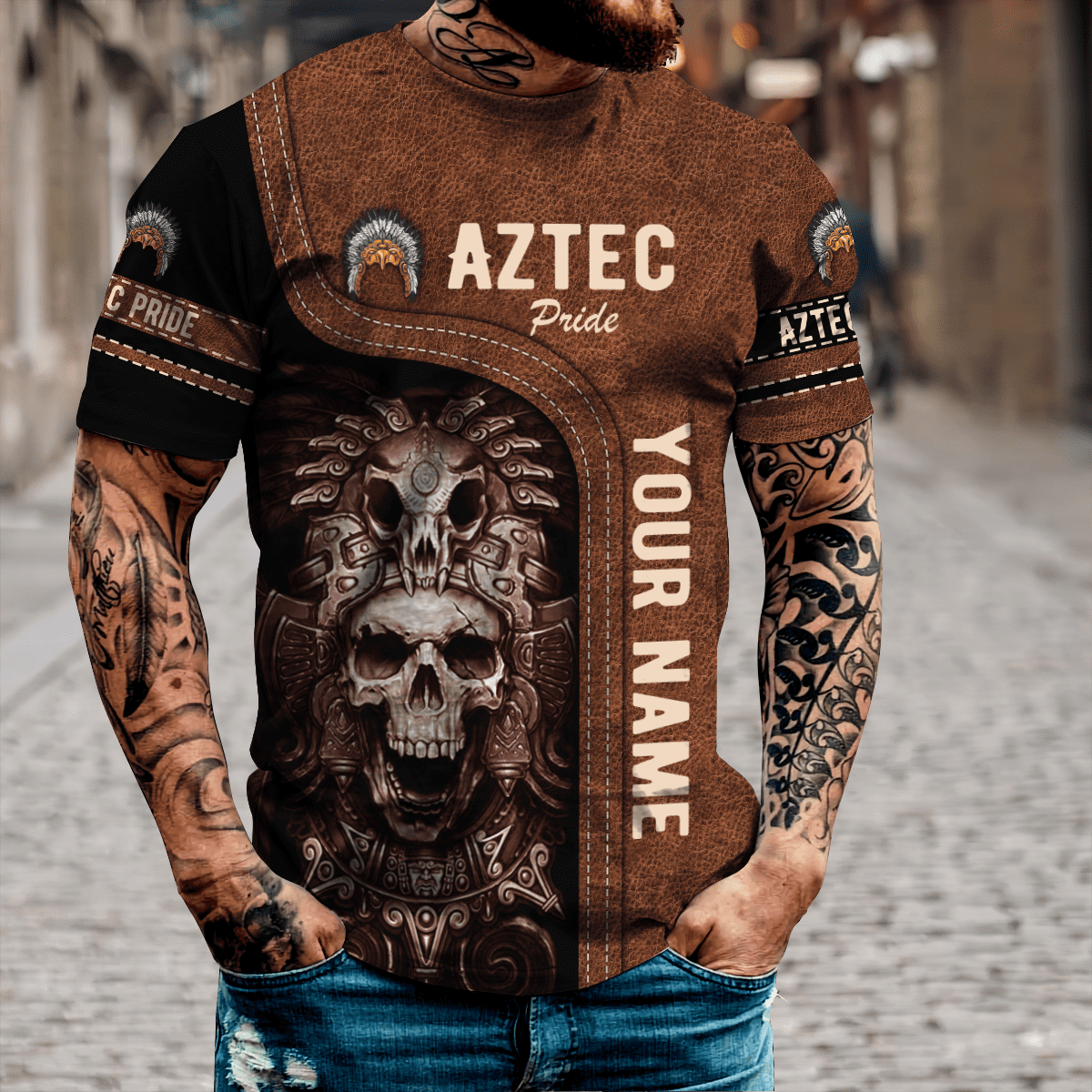 Personalized Name Aztec Pride 3D All Over Printed Hoodie