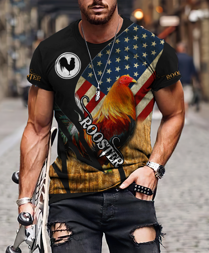 Personalized American Rooster 3D Printed Unisex Shirt