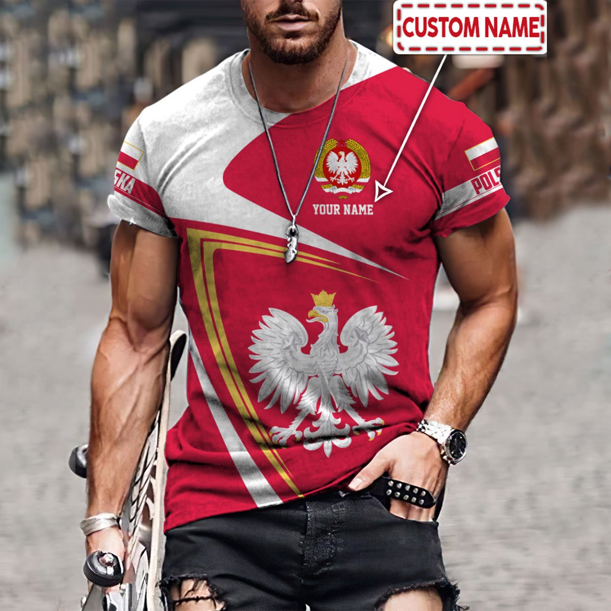Personalized Polska 3D All Over Printed Unisex Hoodie