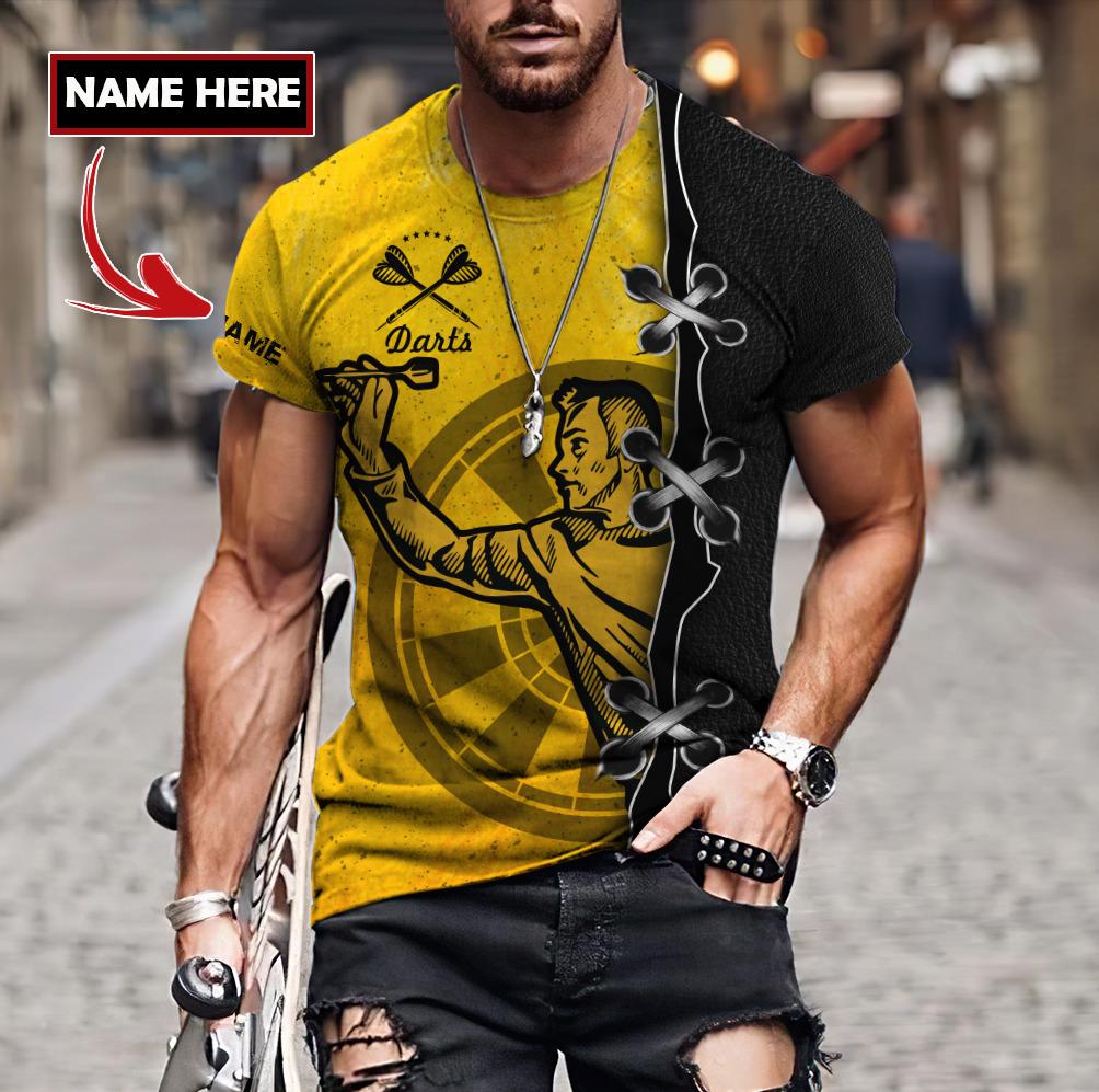 Darts Player No 7 Personalized Name 3D All Over Printed Unisex Hoodie